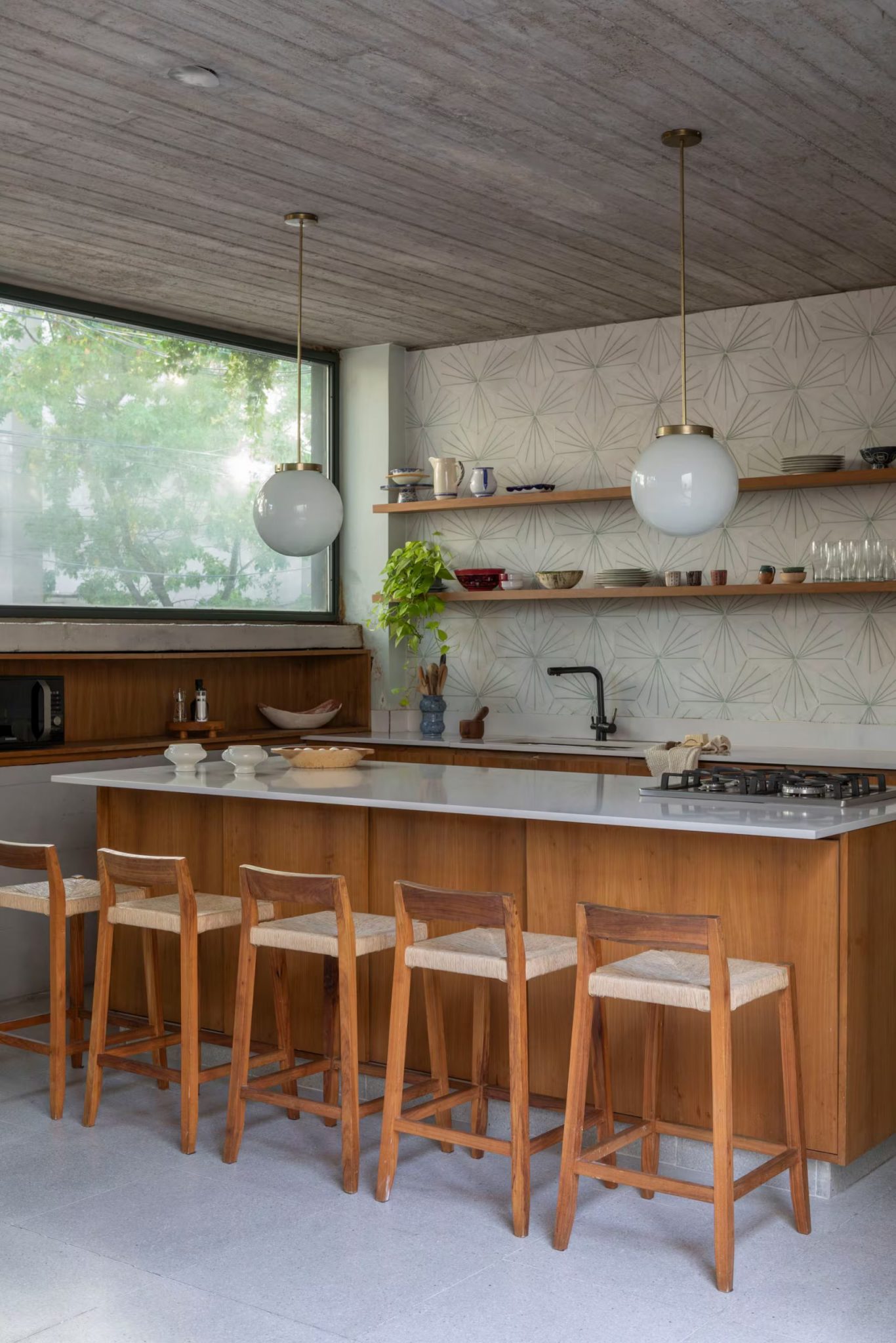 cuisine contemporaine bois et marbre