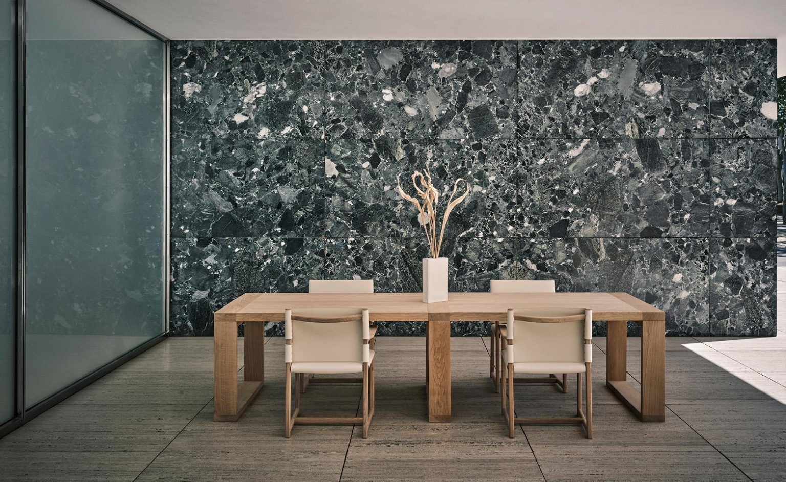 salle à manger Pavillon Mies van der Rohe Barcelone collection Zara Home Vincent van Duysen