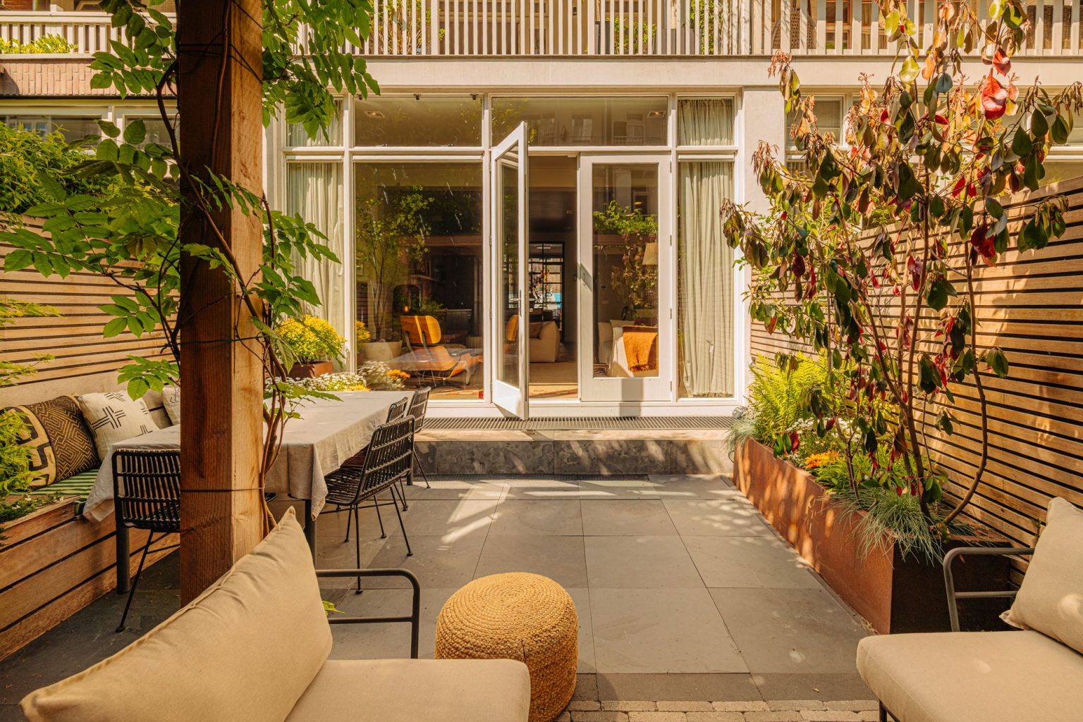 jardin appartement avec claustra bois