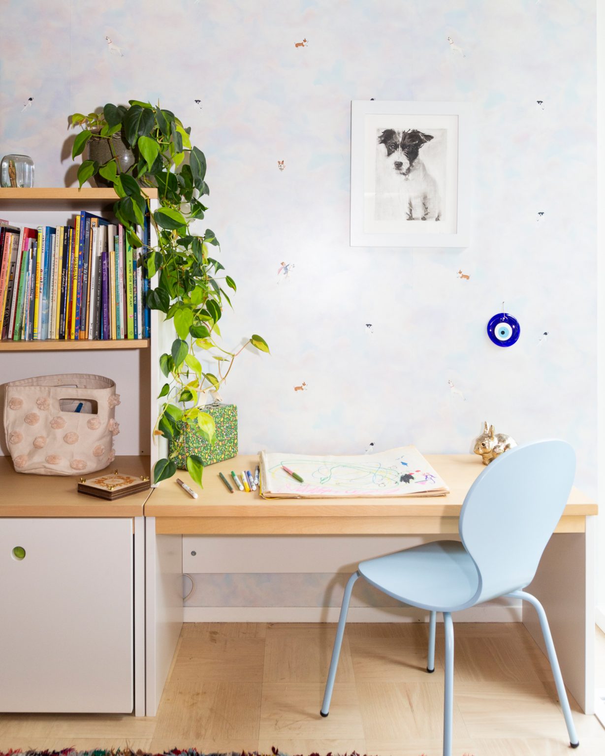 bureau dans chambre enfant maison Pasadena Puelicher House