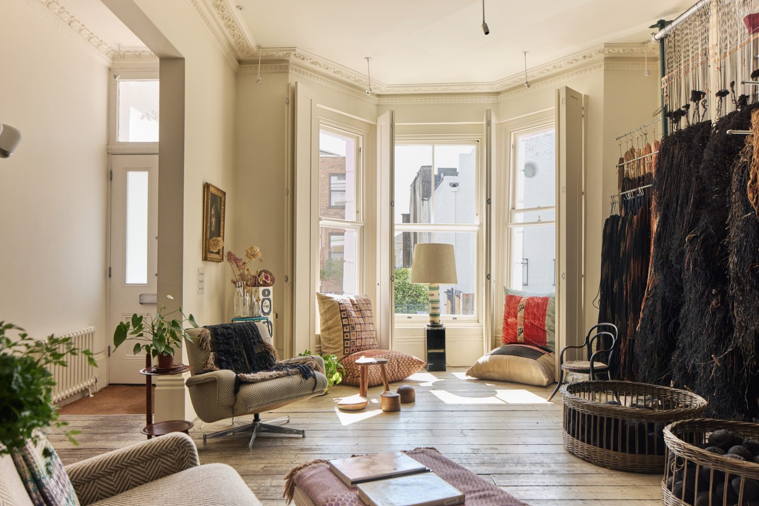 salon appartement Notting Hill décoration vintage