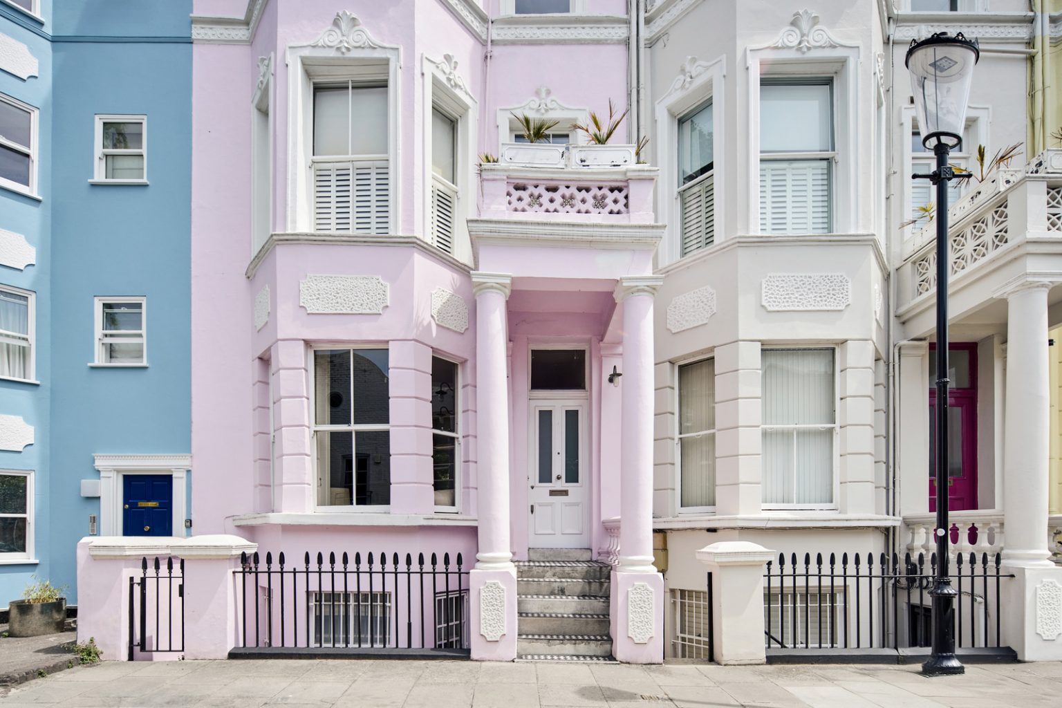 maison victorienne Londres façade rose