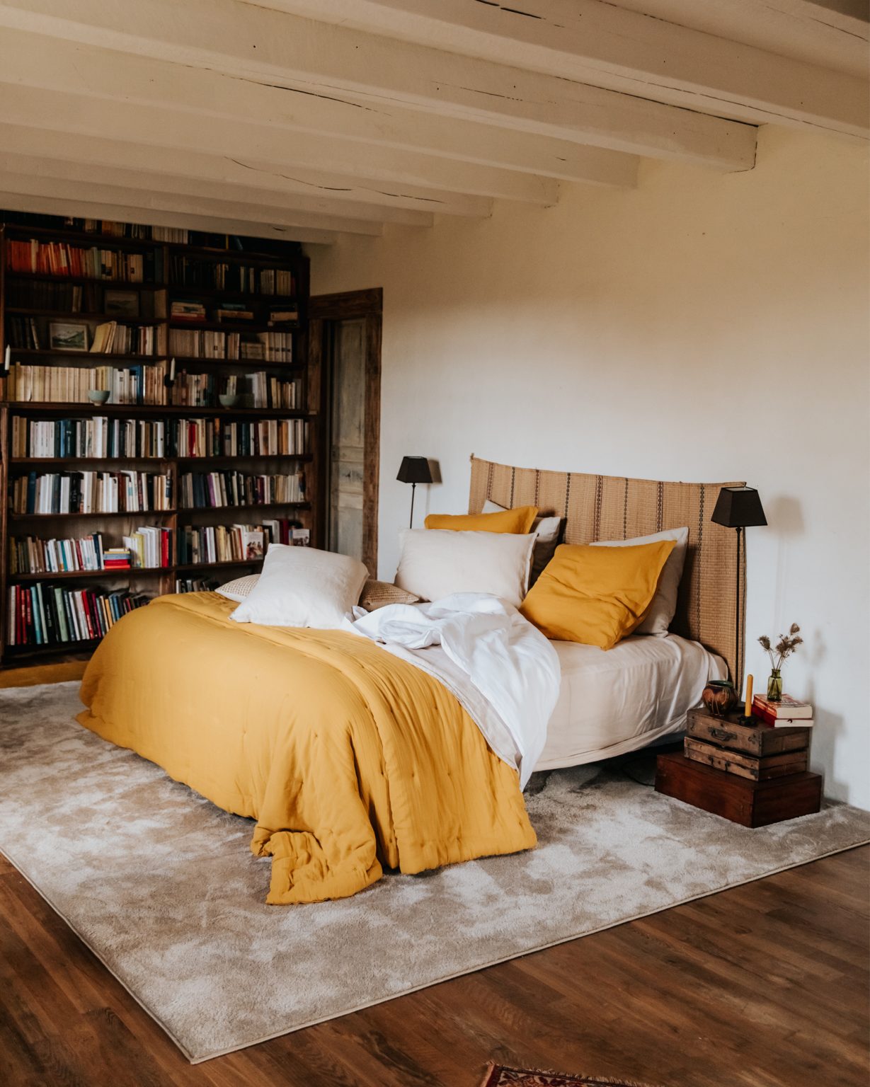 chambre avec bibliothèque la Petite Grange des Vignes Dordogne