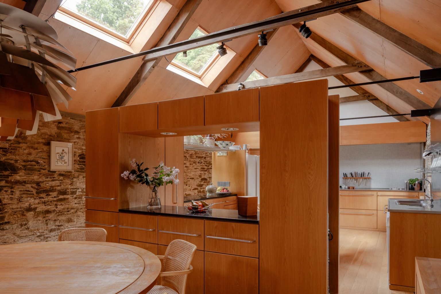 salon et cuisine maison ancienne rénovée dans la campagne anglaise