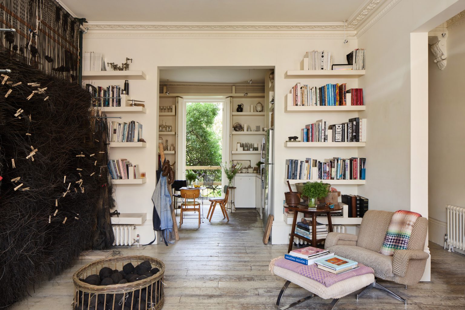 salon appartement Notting Hill décoration vintage