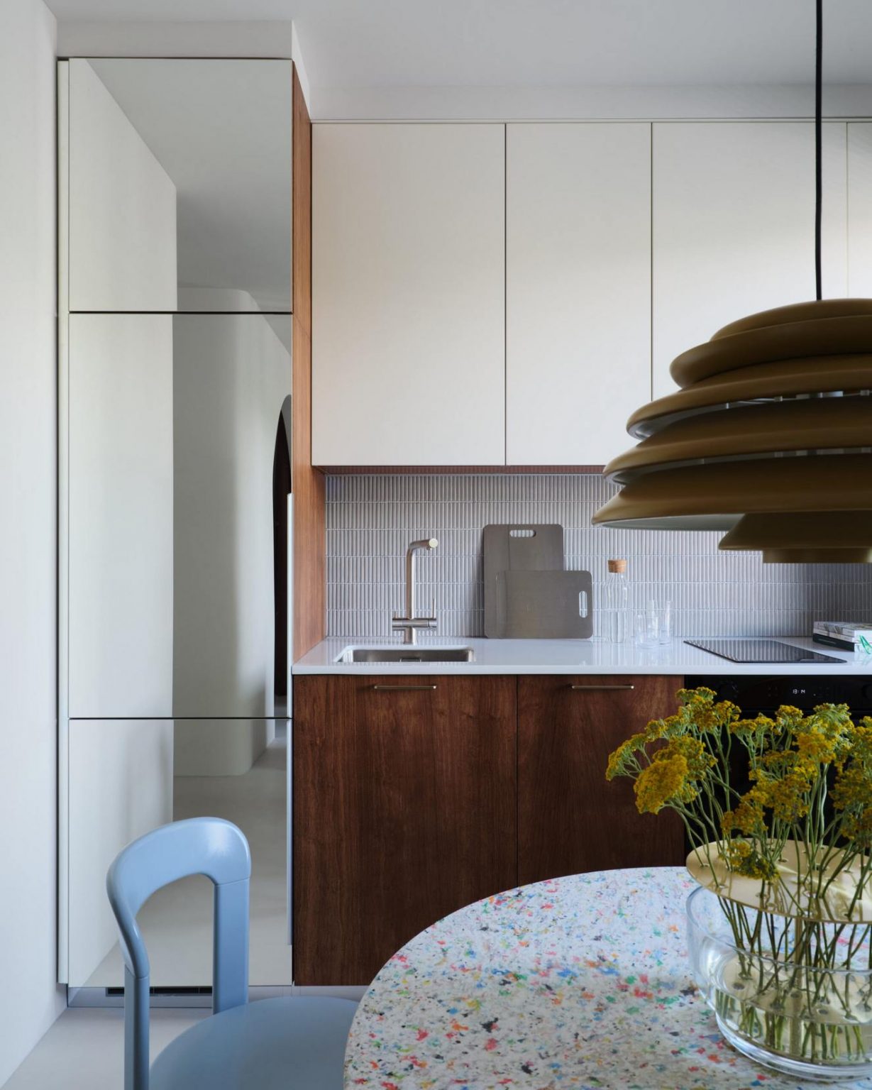 cuisine décoration design et colorée studio 36m2