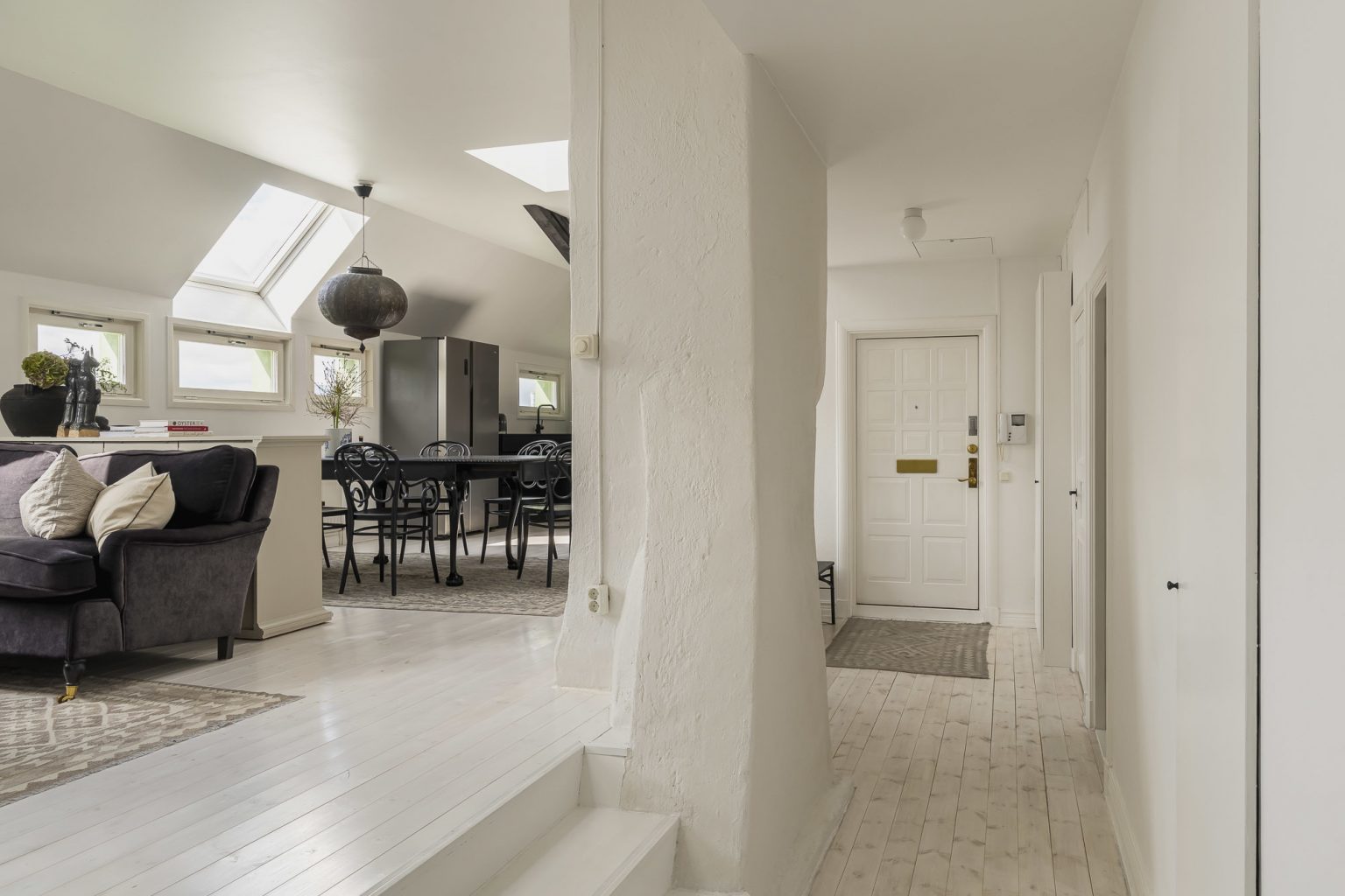 salon et salle à manger appartement mansardé