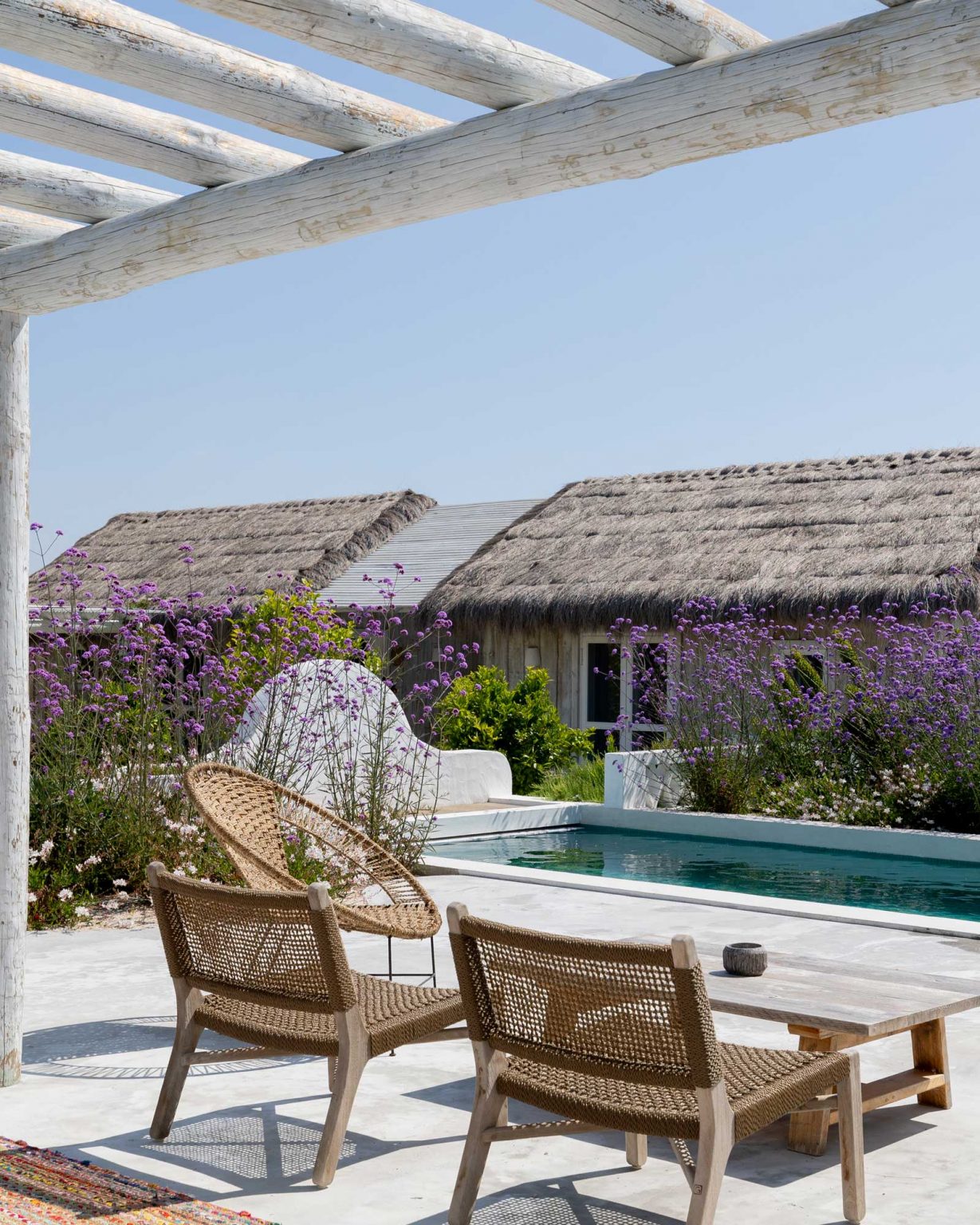 maison au toit de chaume avec piscine Comporta