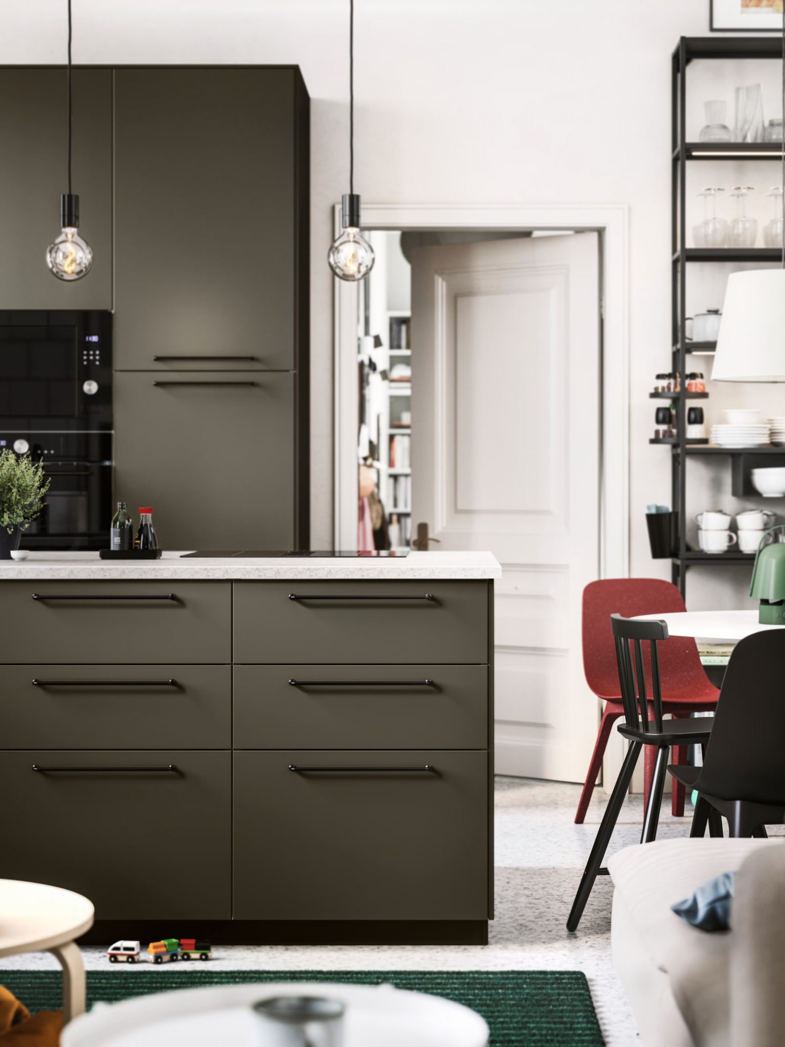 cuisine Metod IKEA couleur beige-brun