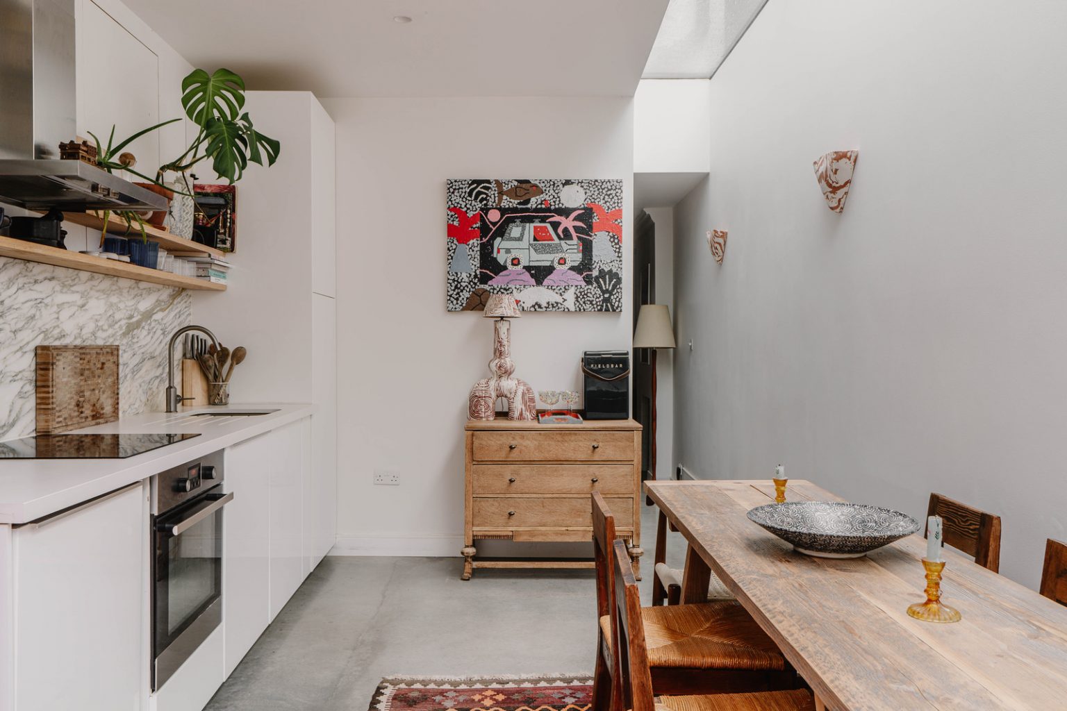 cuisine sol béton appartement 46m2
