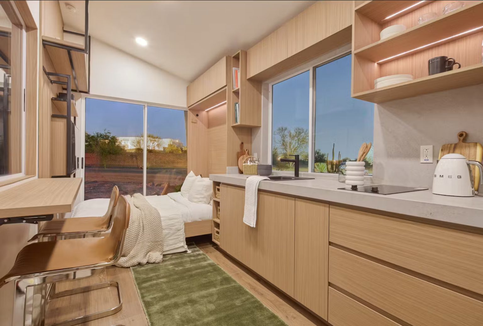 intérieur mini maison mobile 20m2