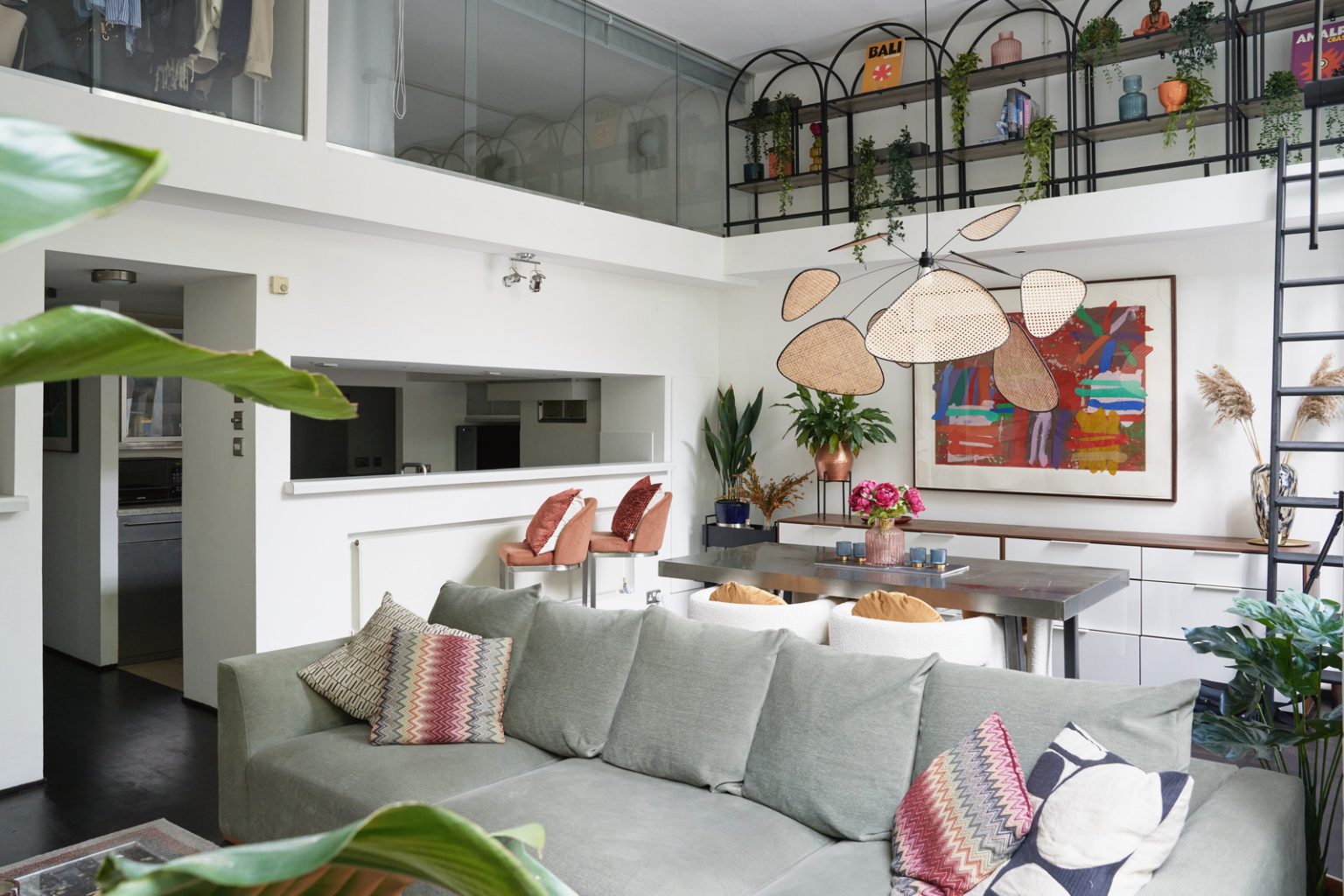 salon et salle à manger appartement en duplex 113m2 décoration contemporaine