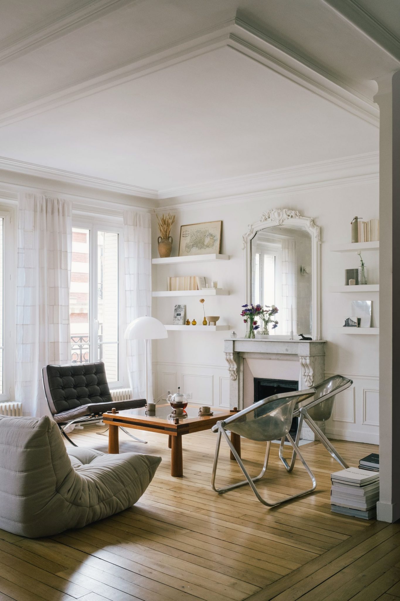 salon appartement haussmannien 48m2 Paris décoration design