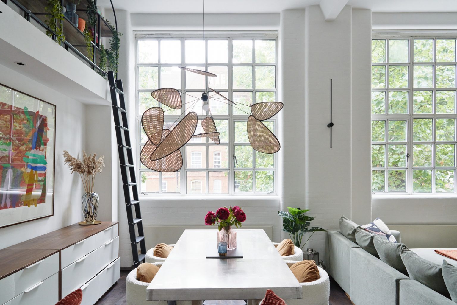 salon et salle à manger appartement en duplex 113m2 décoration contemporaine