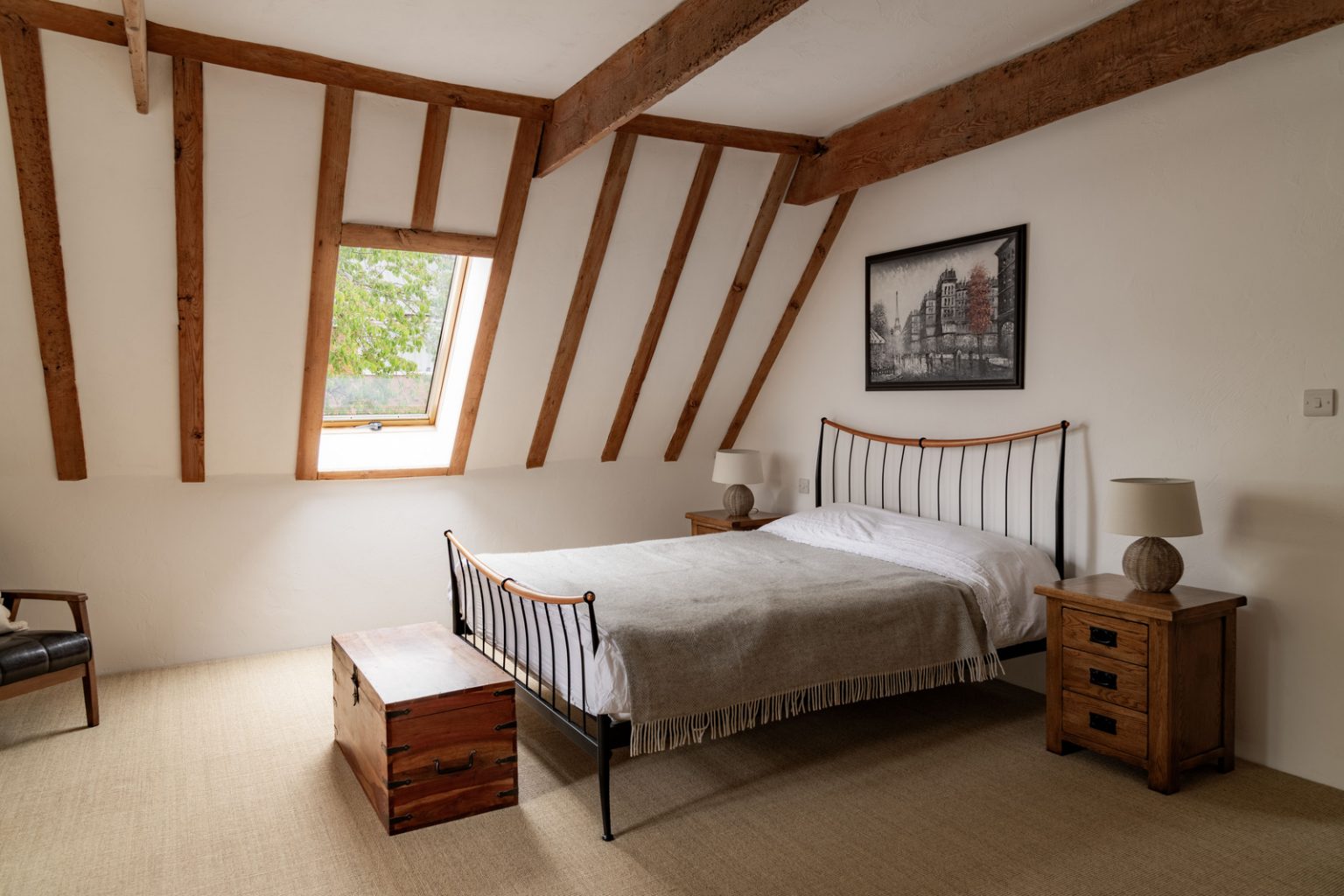 chambre avec poutres et colombages