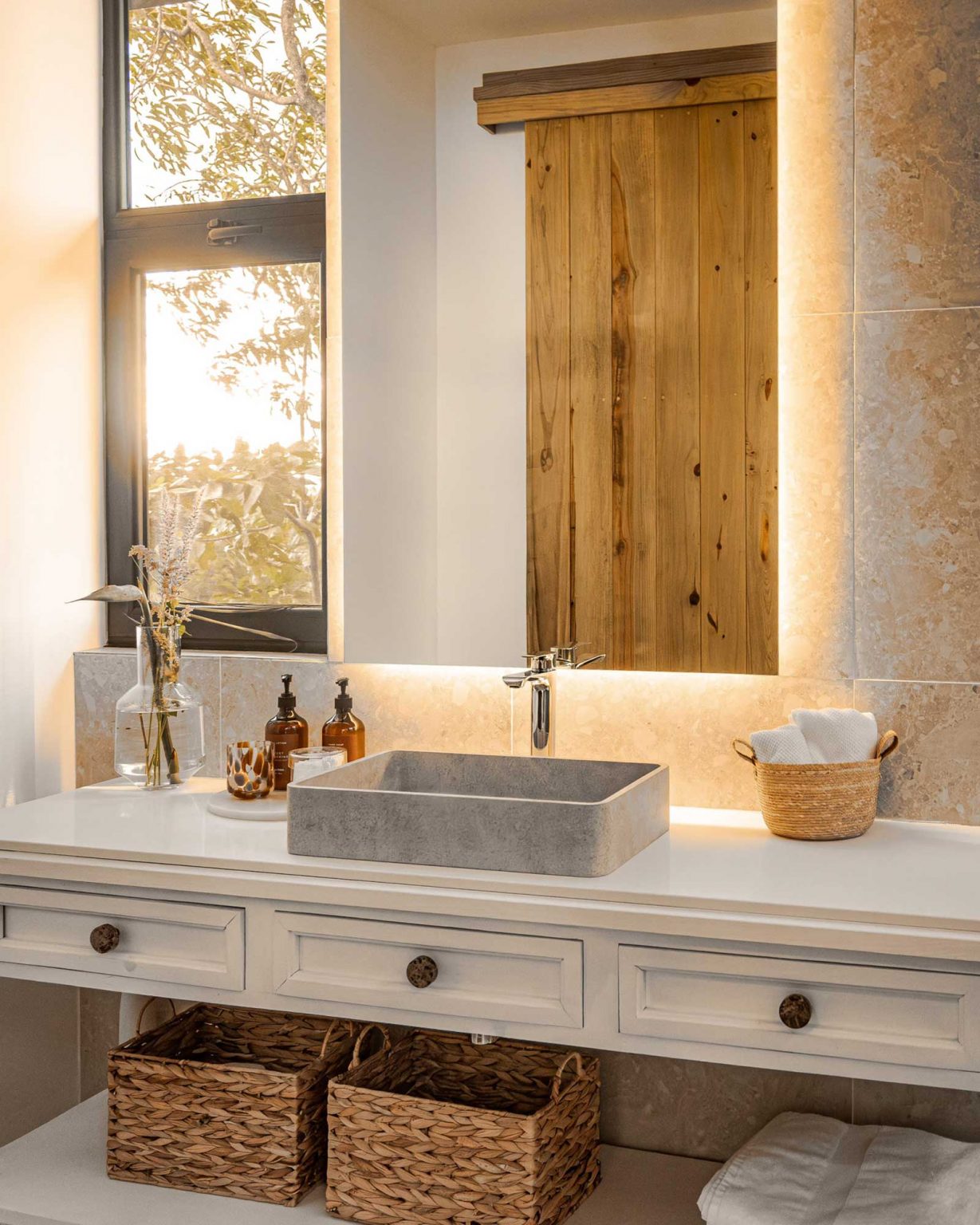 salle de bain décoration rustique chic
