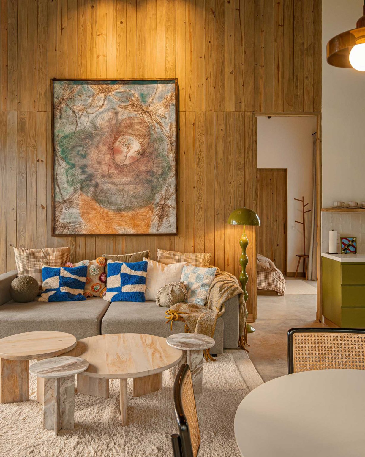 salon maison contemporaine en bois décoration moderne et naturelle