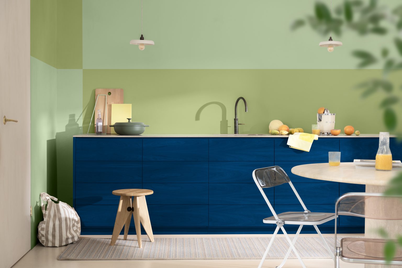 cuisine verte et bleu couleur de l'année Dulux 2026
