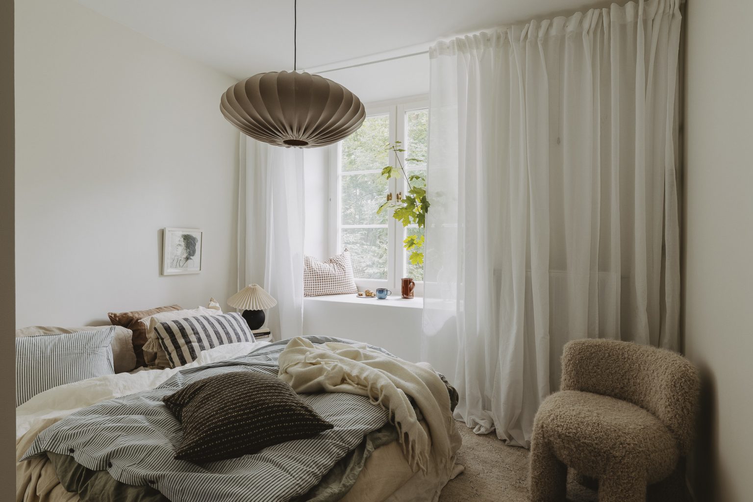 chambre deux-pièces 38m2 décoration scandinave