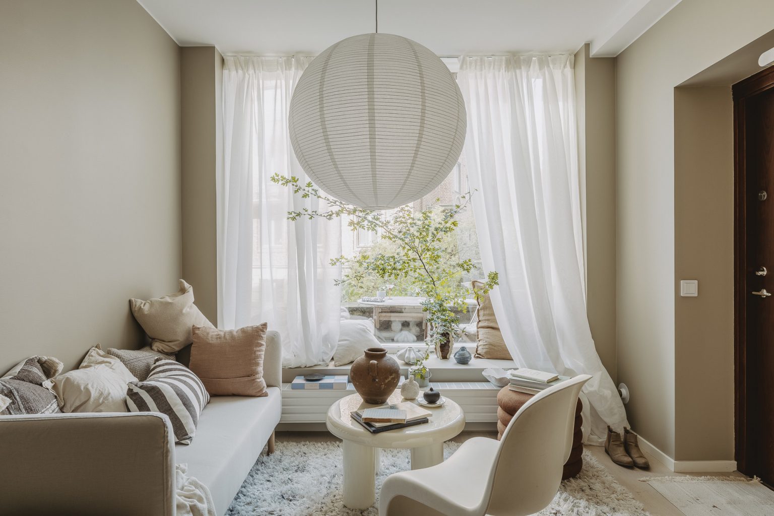 salon deux-pièces 38m2 décoration scandinave