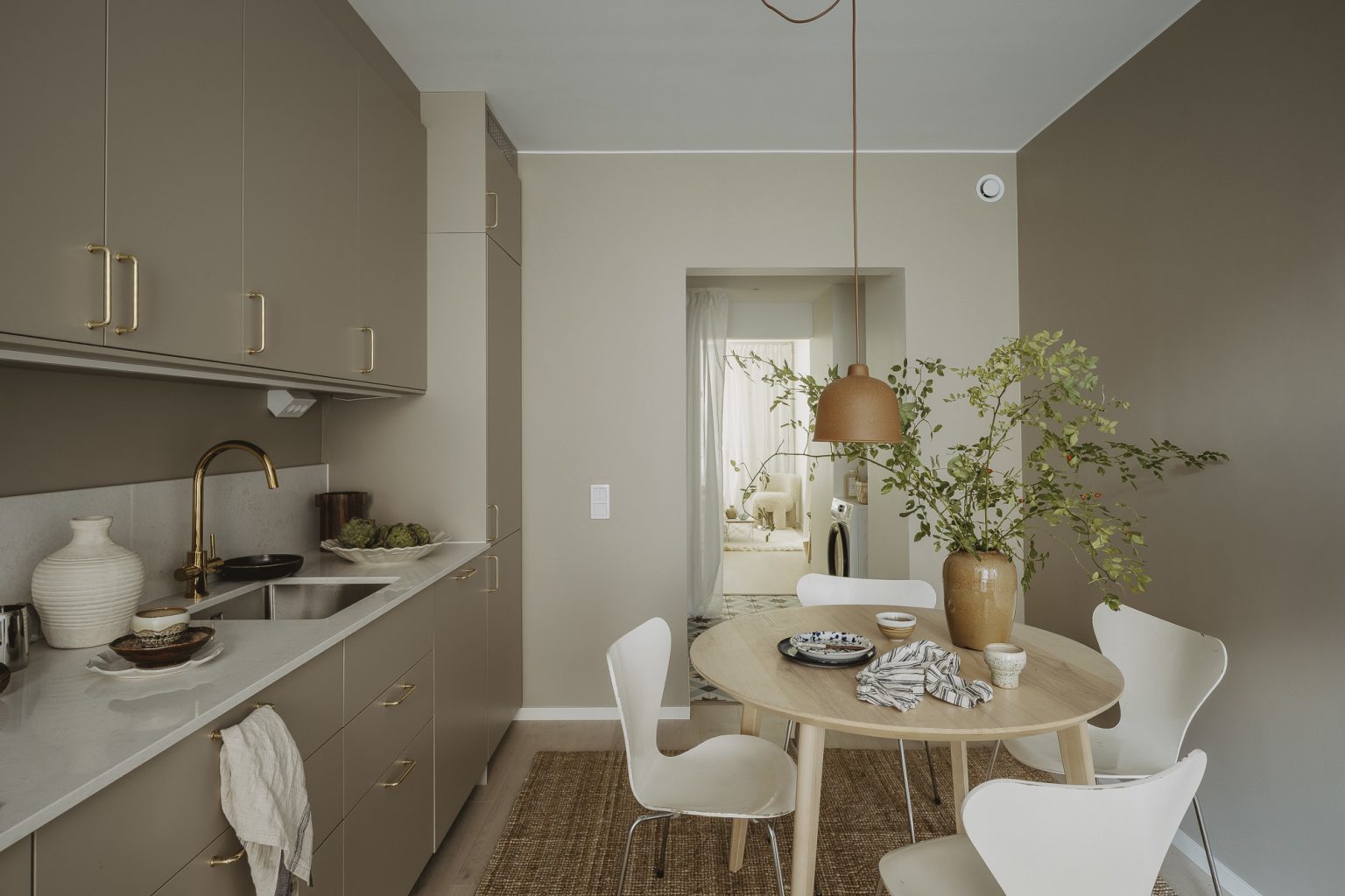 cuisine deux-pièces 38m2 décoration scandinave