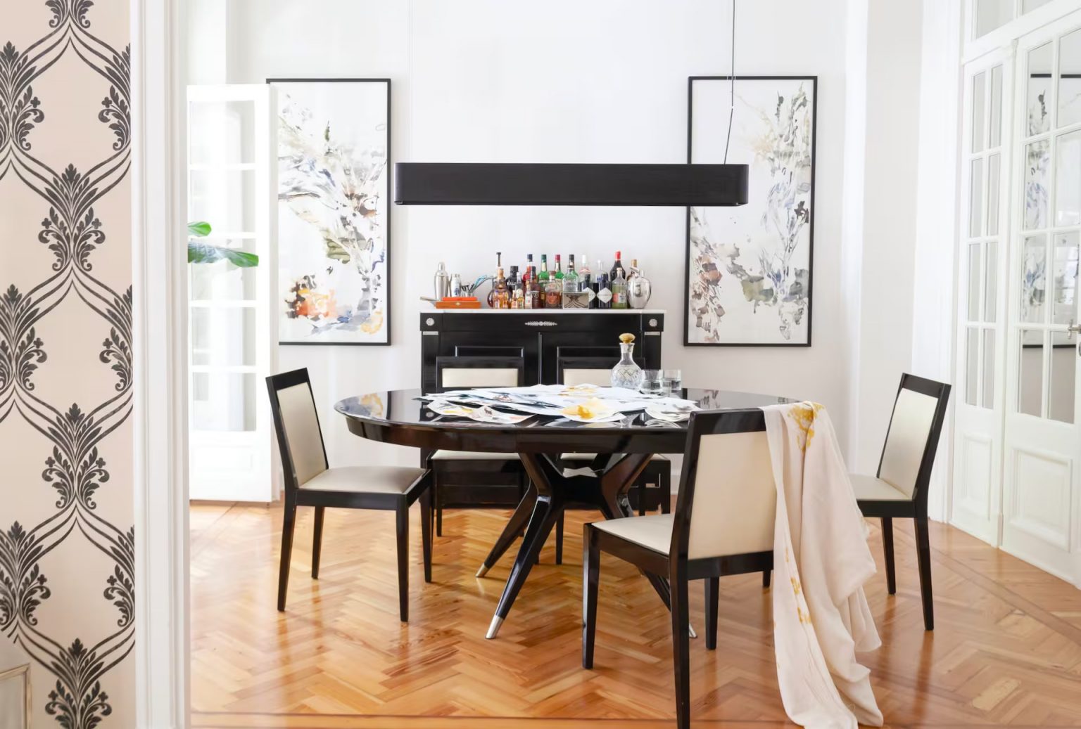salle à manger décoration contemporaine et vintage