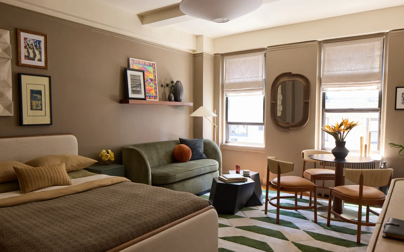 salon et chambre studio 32m2 New York