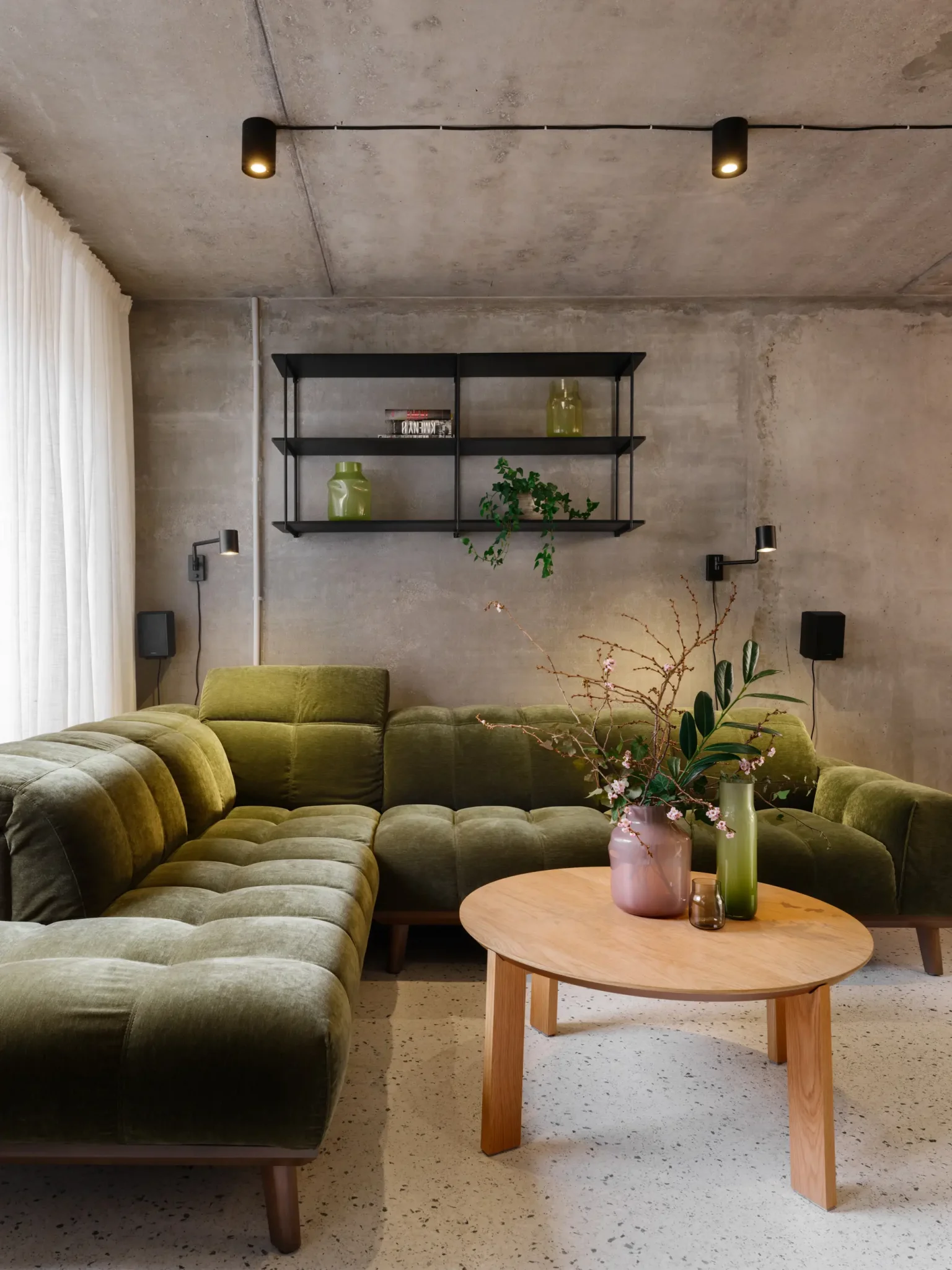 salon sol terrazzo appartement contemporain décoration design