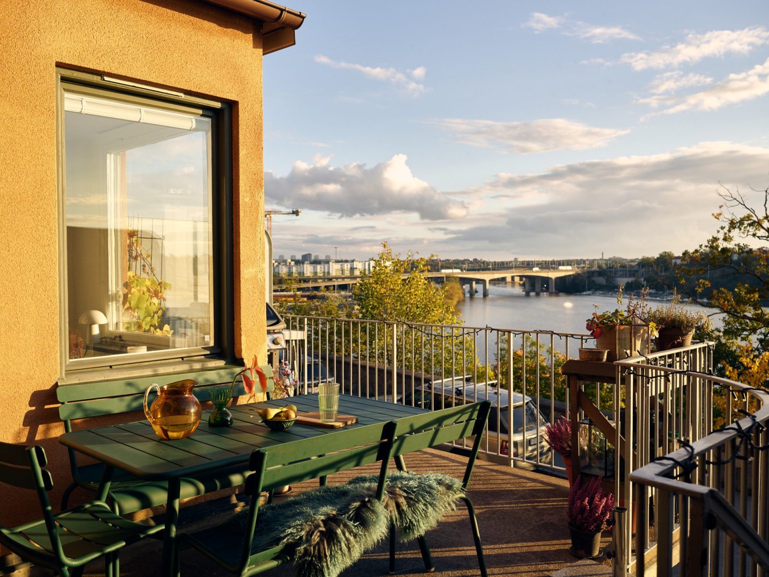 terrasse maison de ville vue lac