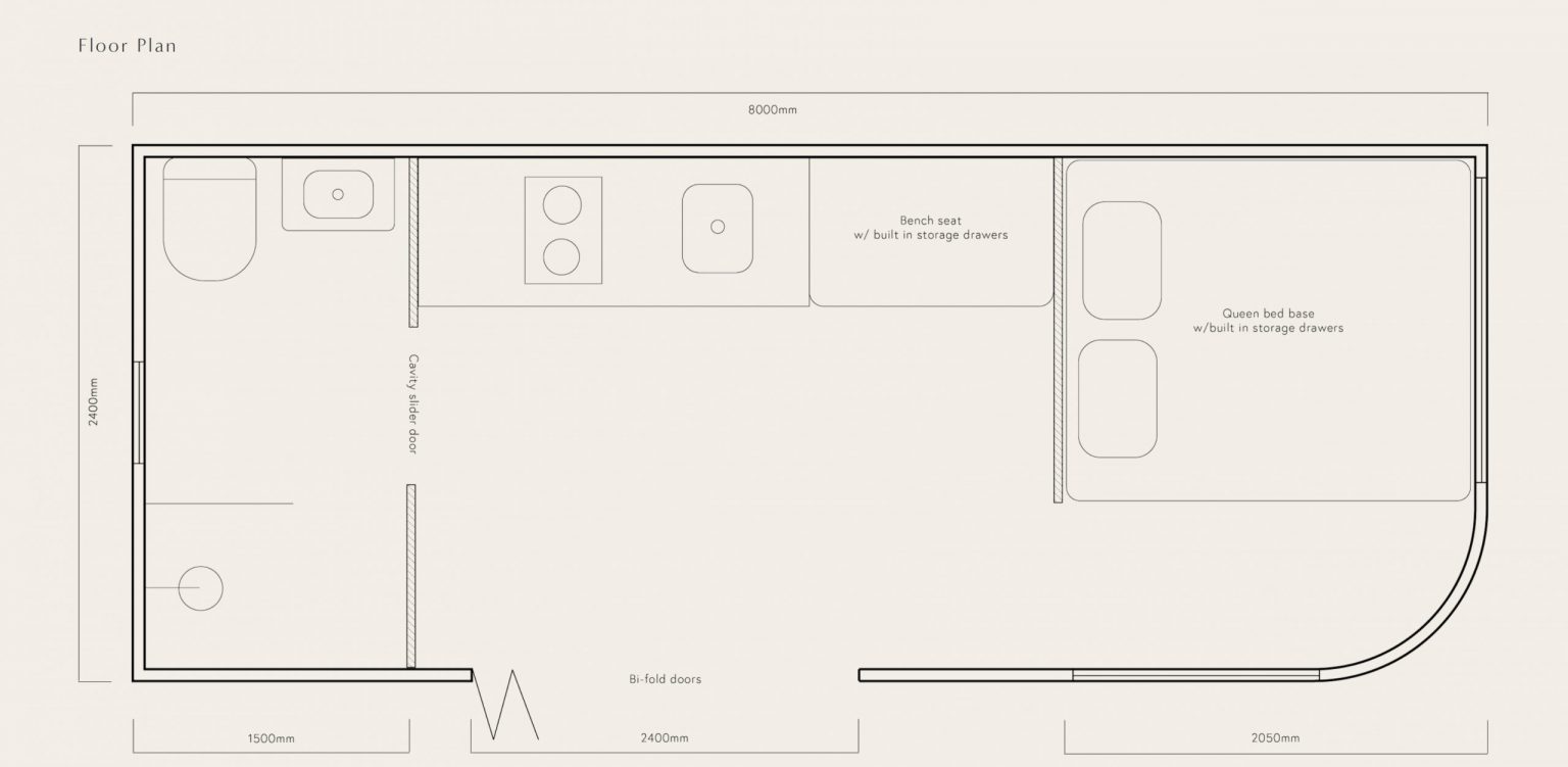 plan tiny house 19m2 Harper par Black Clay