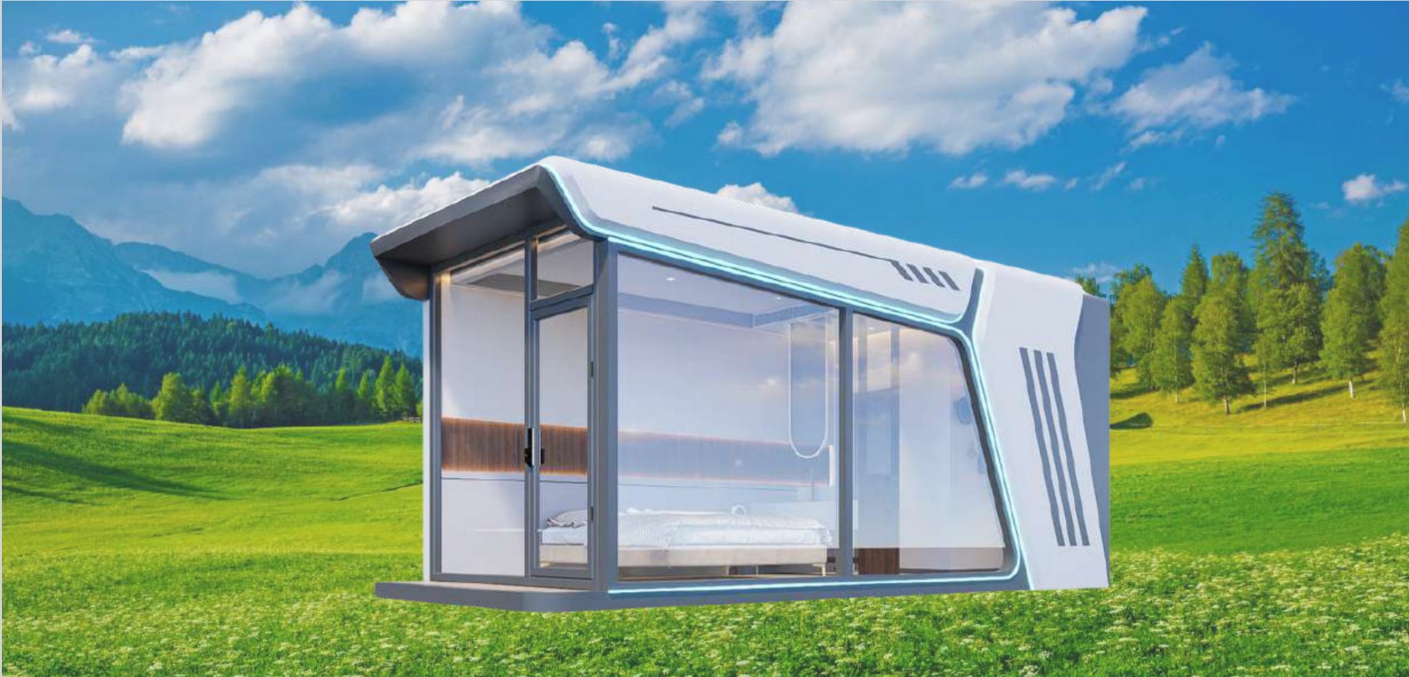 Une petite maison modulaire futuriste prête à installer