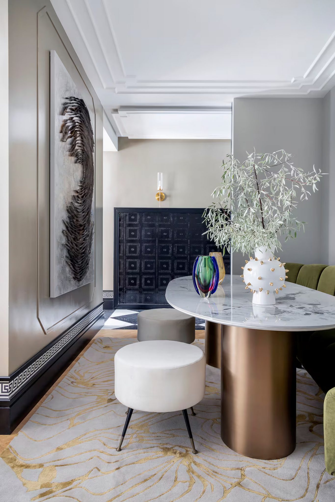 salle à manger appartement luxueux design Madrid décoration classique chic
