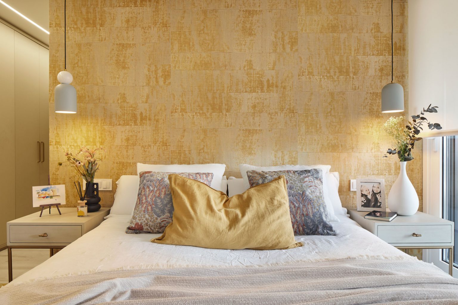 chambre décoration contemporaine tons jaunes 