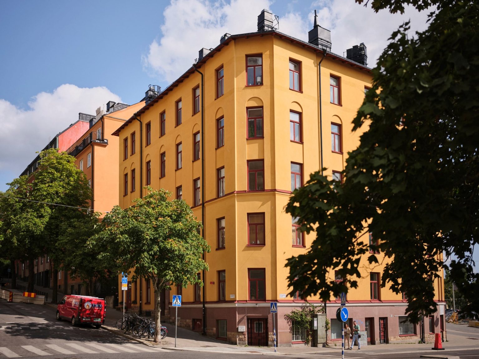 immeuble ancien Stockholm façade jaune