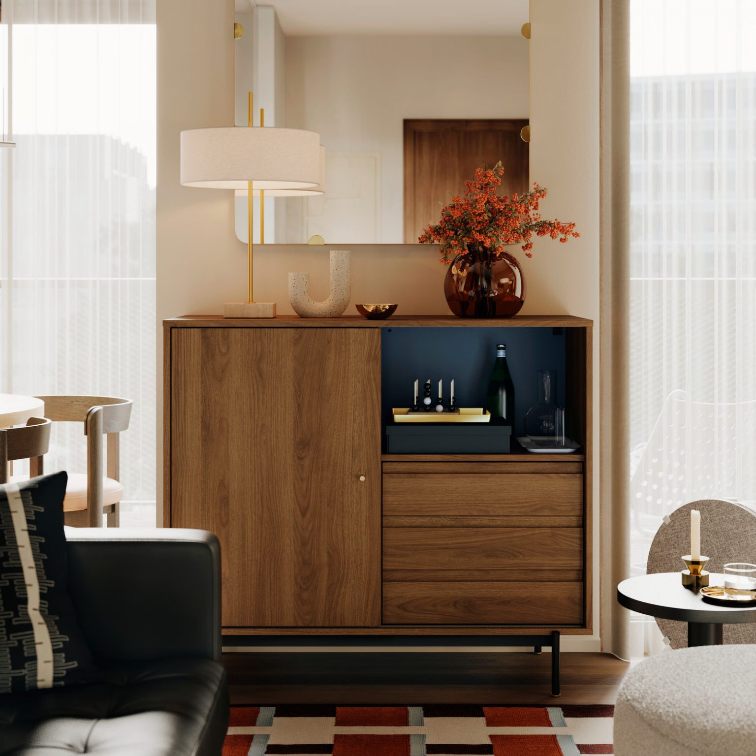 salon design IKEA style mid-century