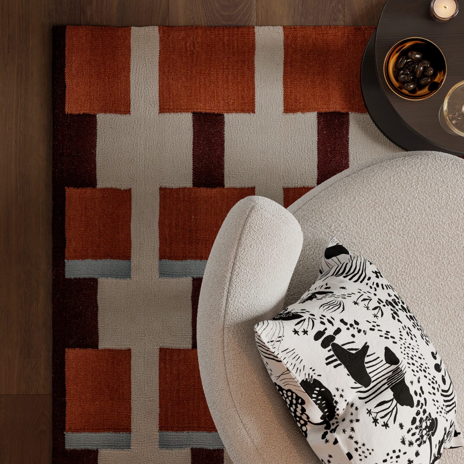 salon moderne avec tapis