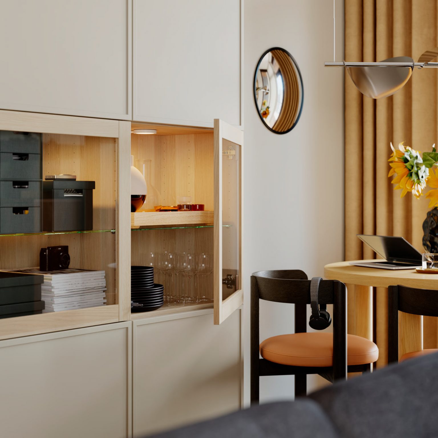 salle à manger design IKEA style mid-century