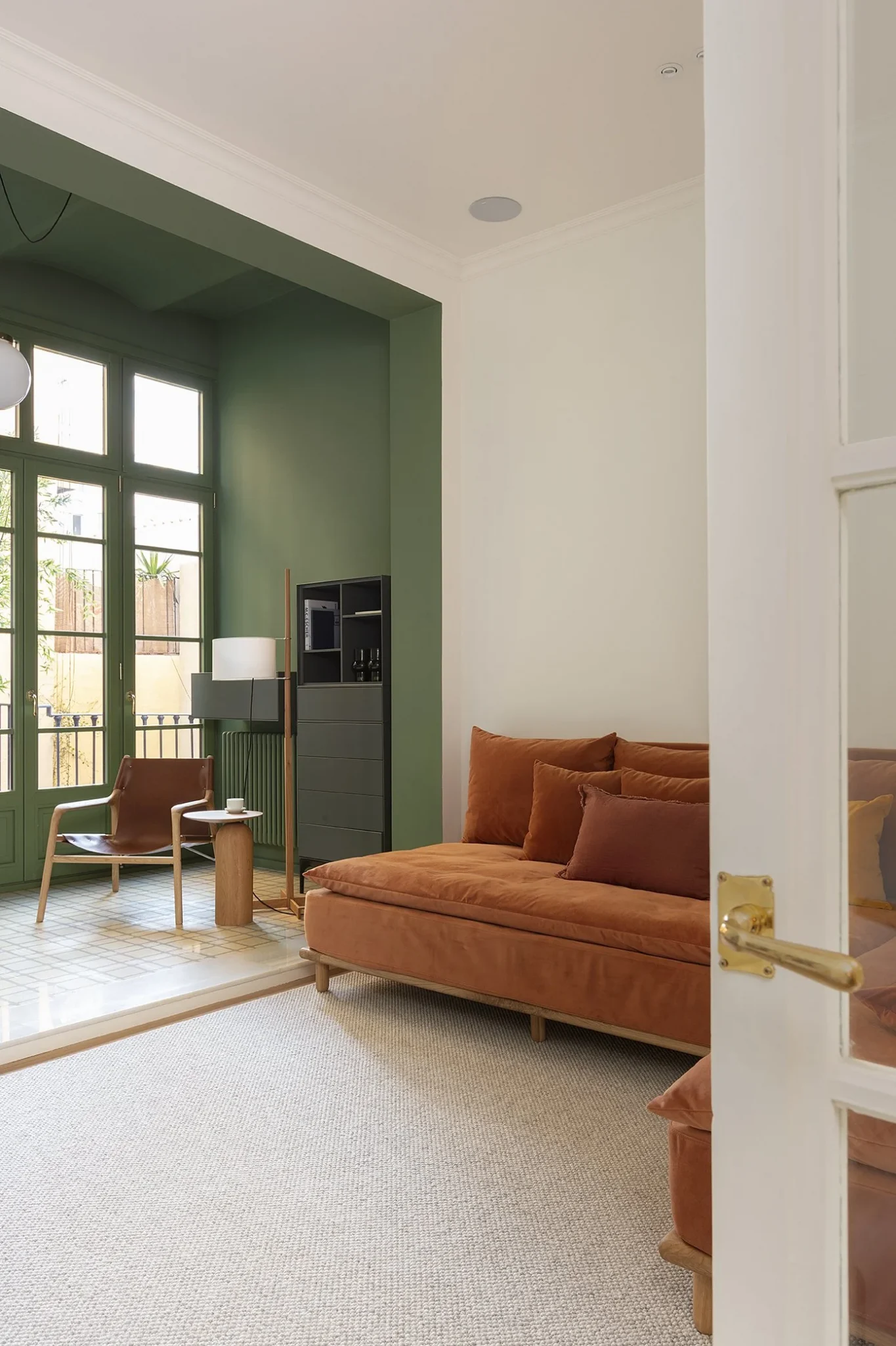 espace bureau murs verts