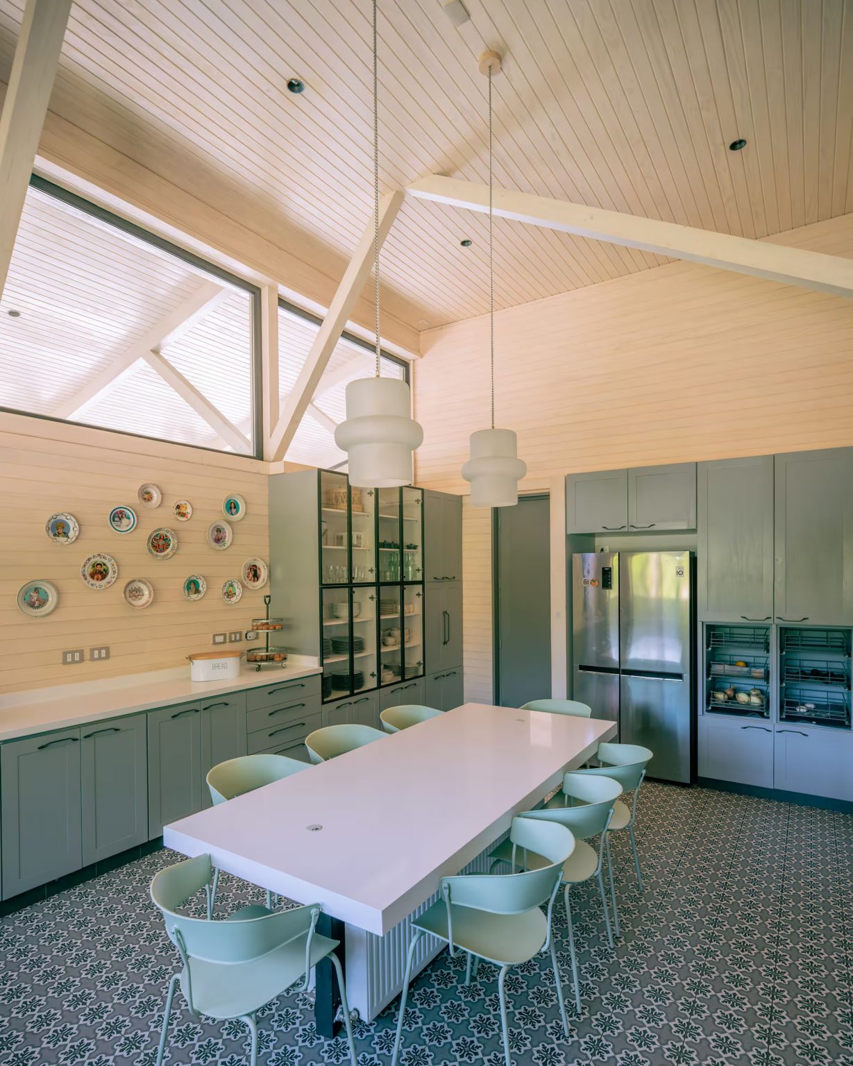 cuisine verte maison en bois