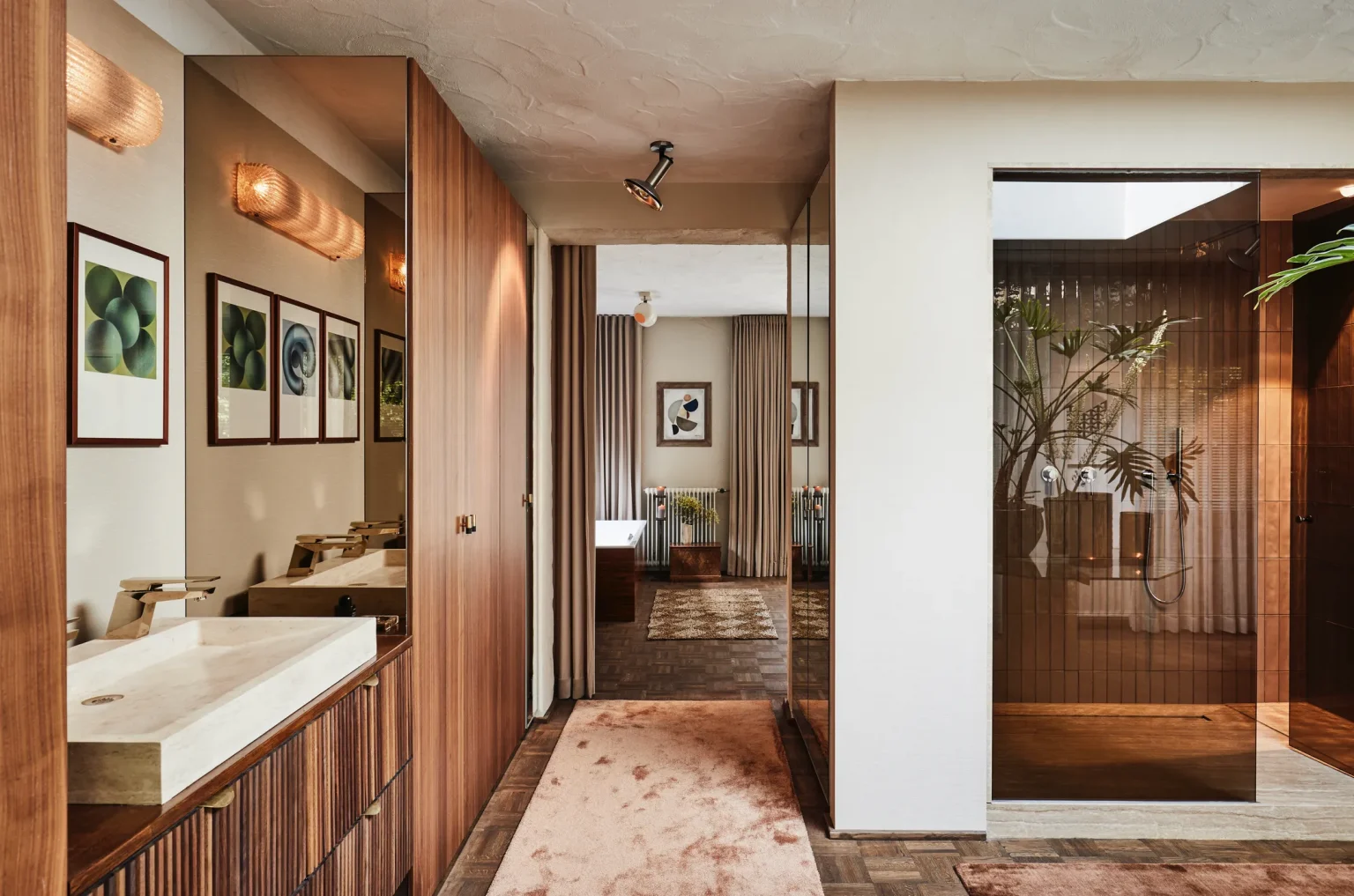 salle de bain mobilier noyer
