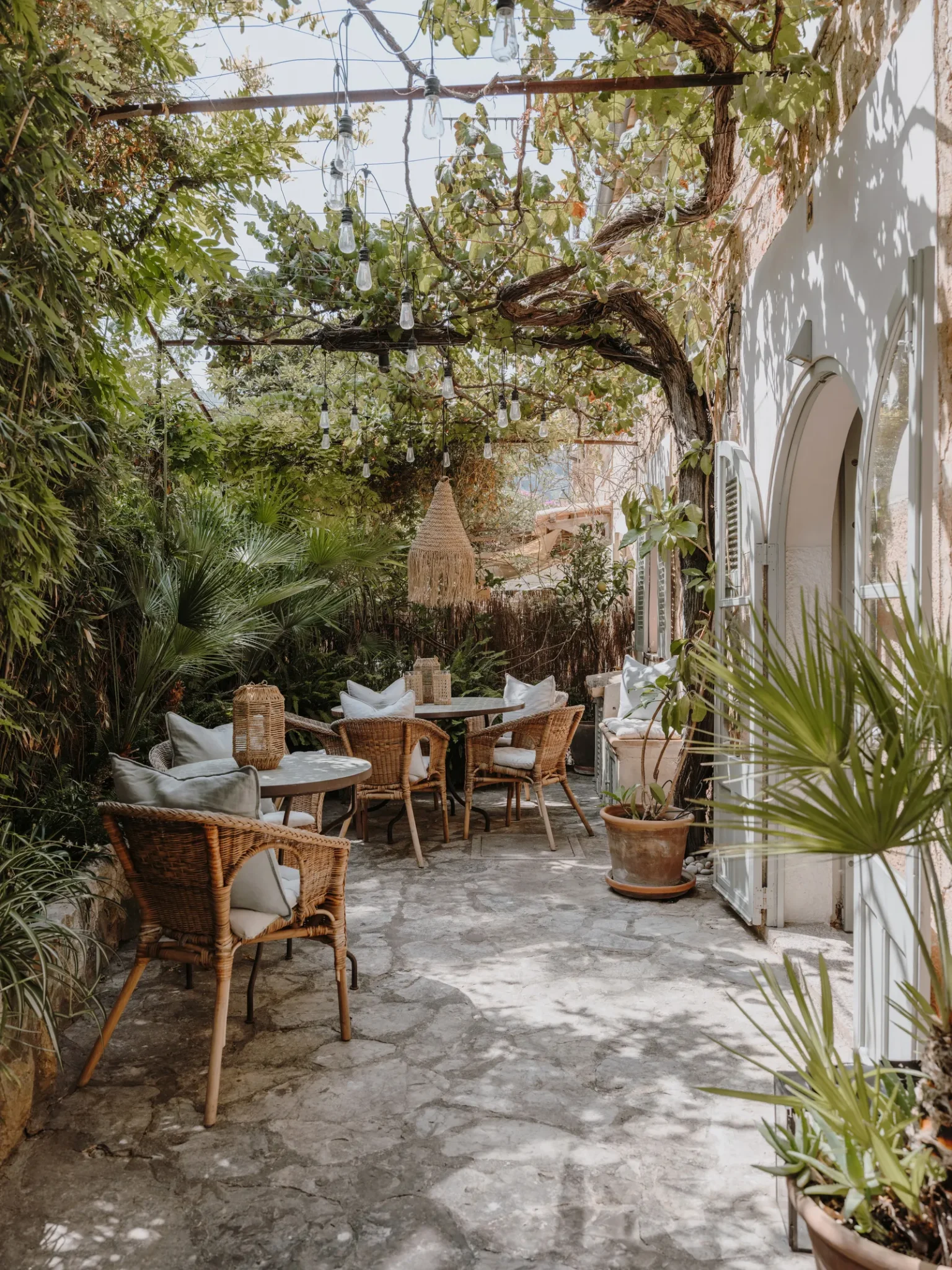 terrasse maison ancienne en pierres Majorque
