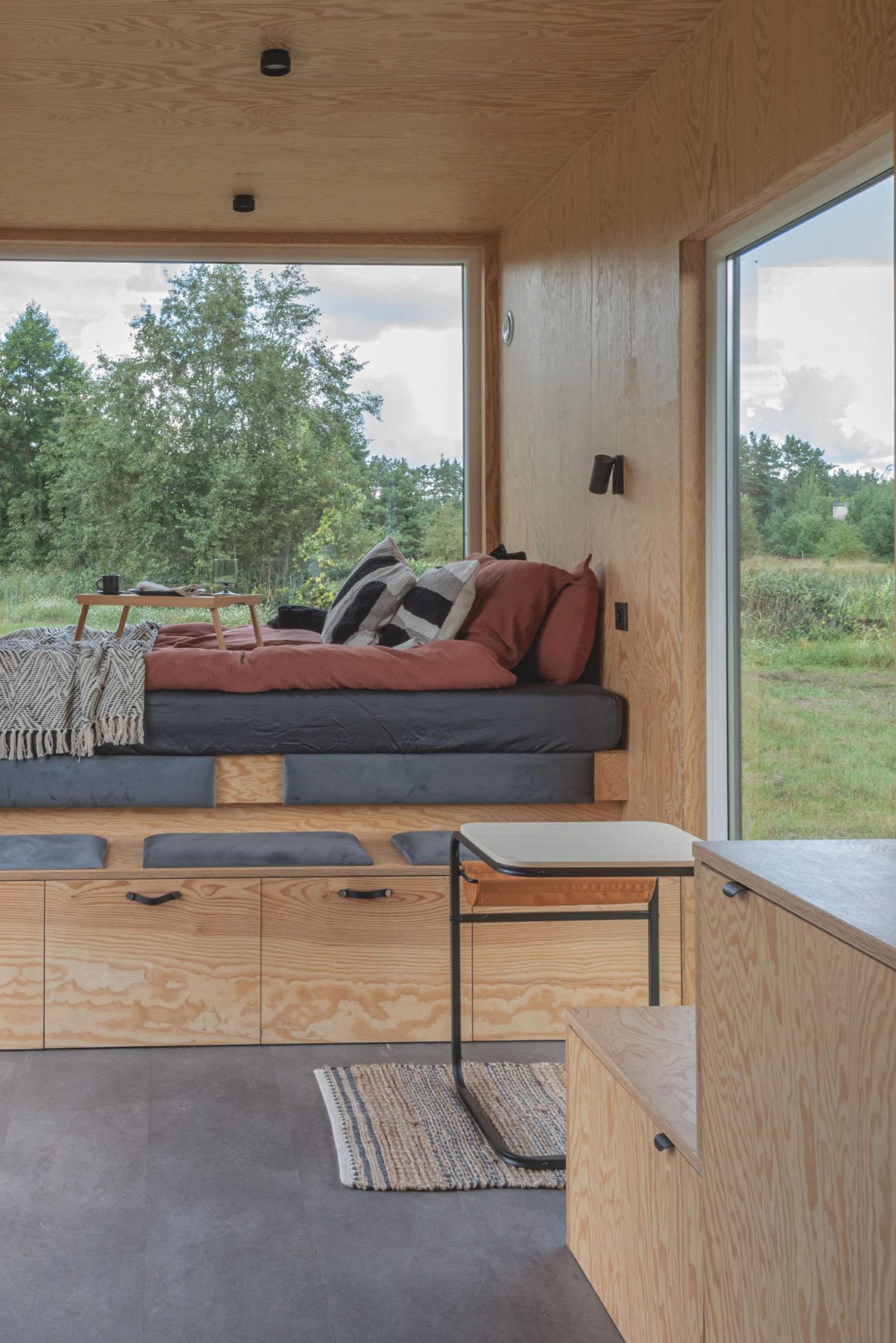 intérieur zone chambre tiny house européenne de 22m2