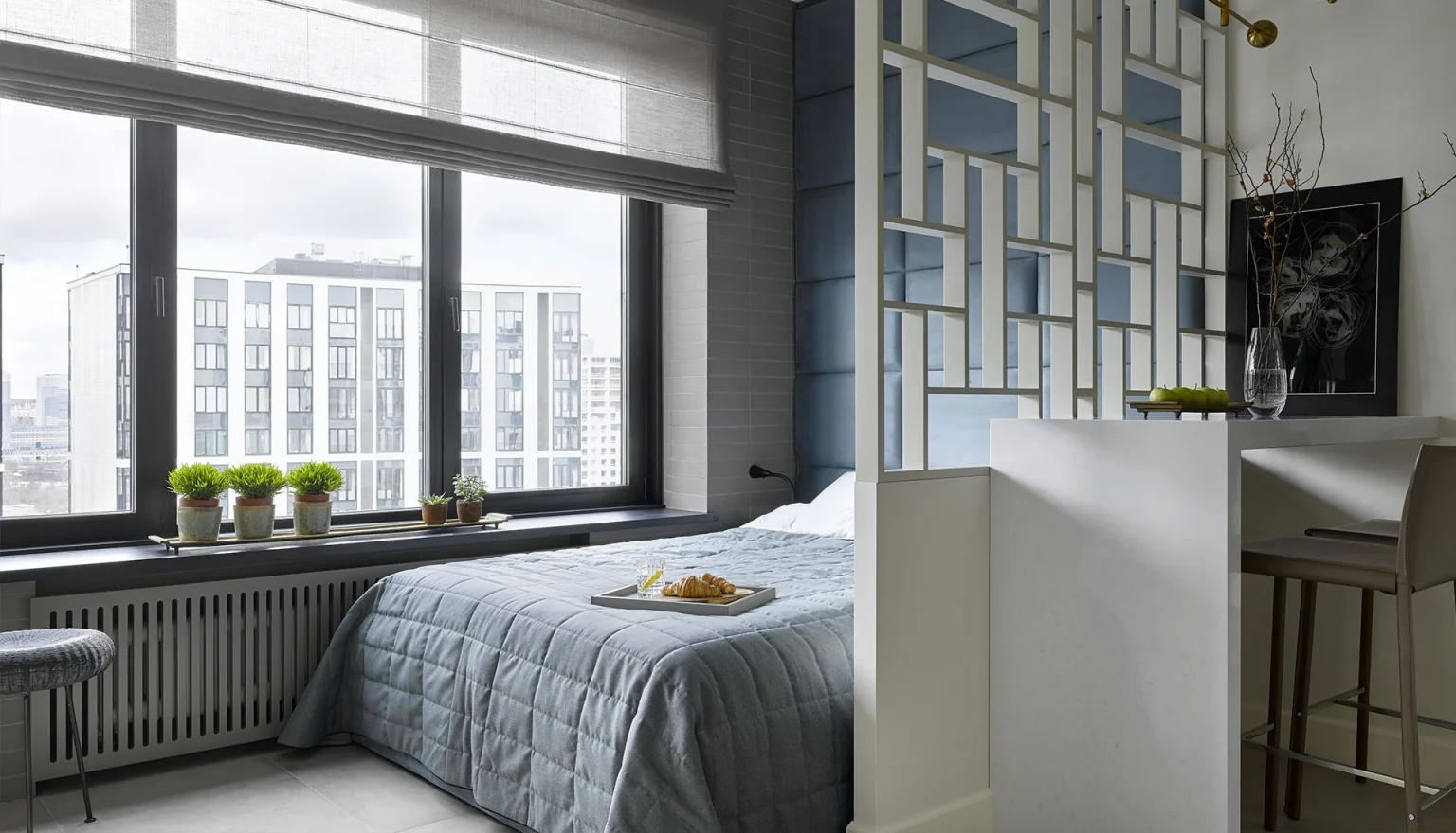 chambre avec claustra studio 28m2