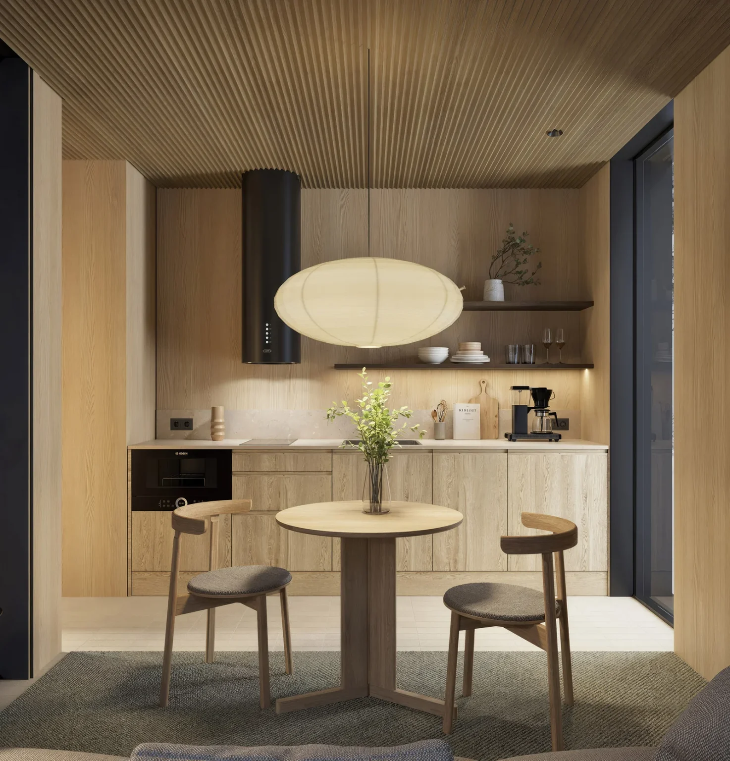 cuisine bois design petite maison 57m2