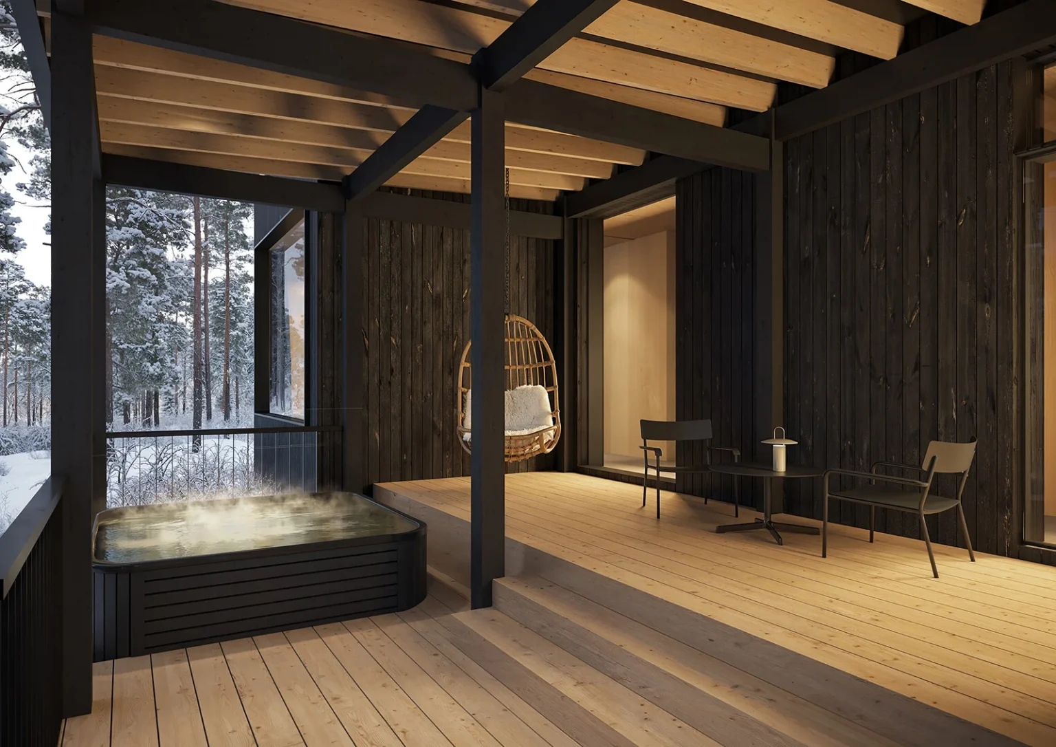 terrasse avec jacuzzi petite maison 57m2