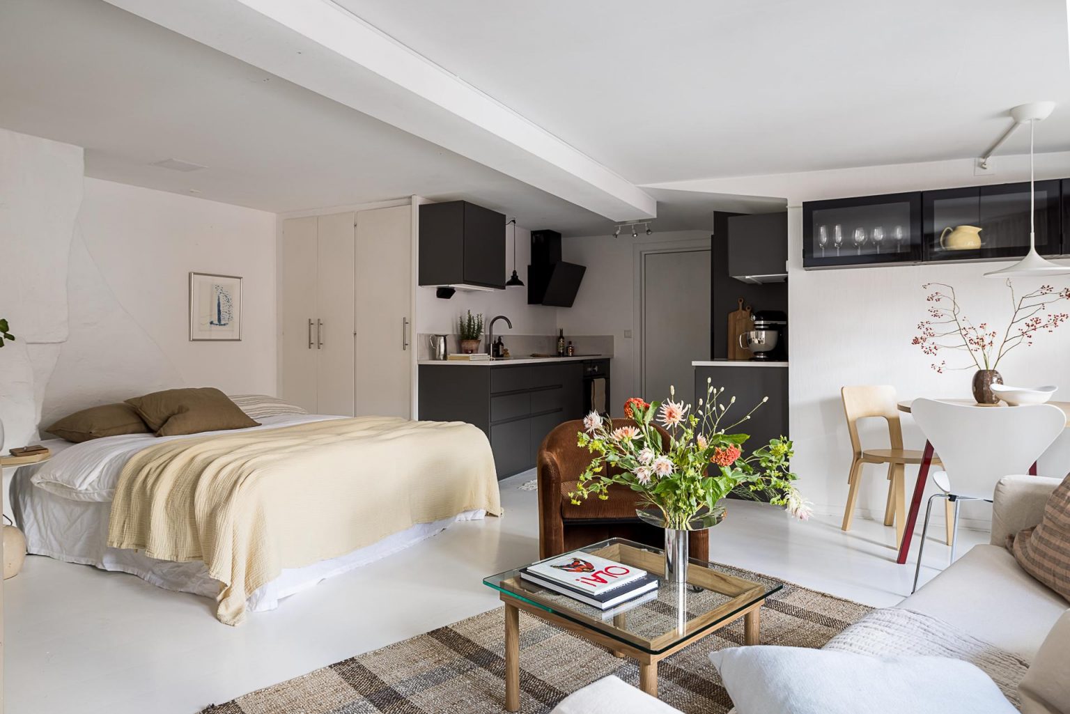 studio 36m2 sous combles décoration scandinave