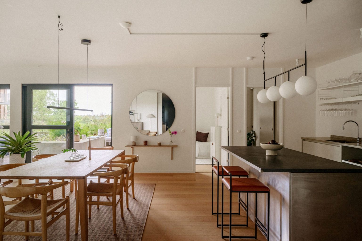 salle à manger et cuisine décoration scandinave et naturelle