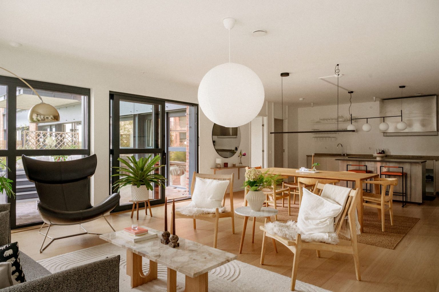 cuisine salle à manger et salon décoration scandinave et naturelle