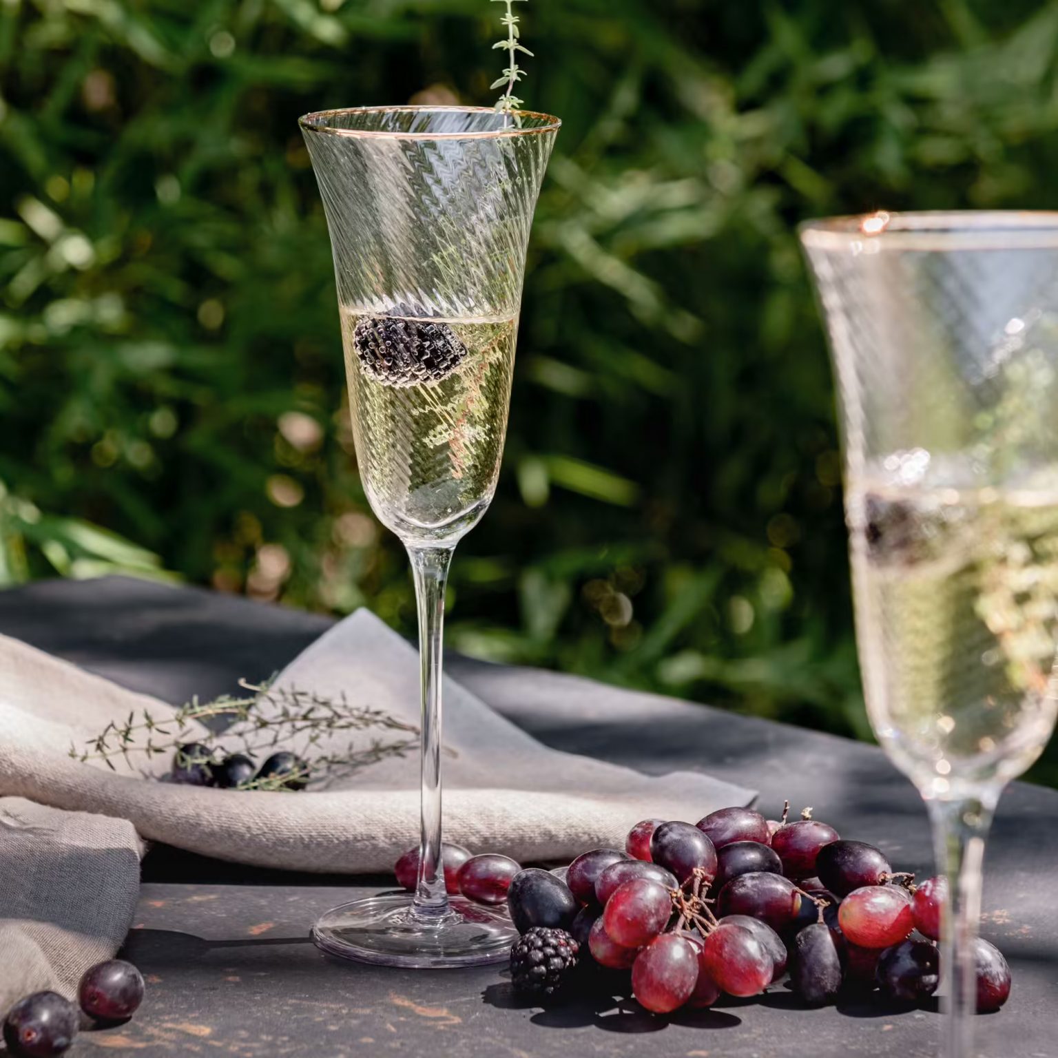 verre à champagne bord doré