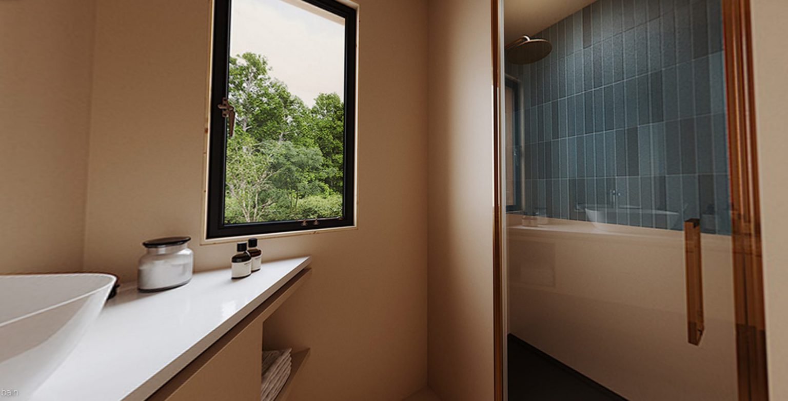 salle de bain maison de designer de 80m2 Greenkub x Patrick Jouin